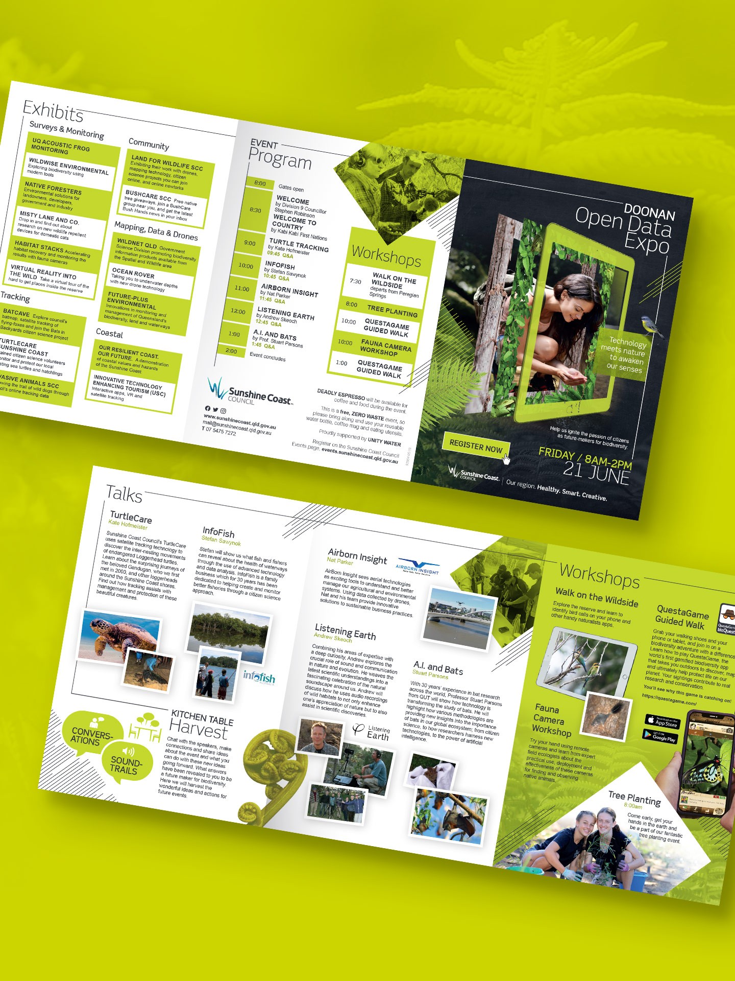 A5 event program for the Sunshine Coast Open Data Expo