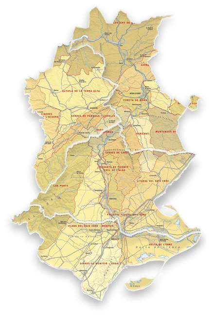 Mapa de les unitats de paisatge de Catalunya. Observatori del Paisatge de Catalunya i ICGC, modificat per EbreMap