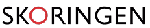 Logo of Skøringen with a gear symbol and stylized text in red and black.