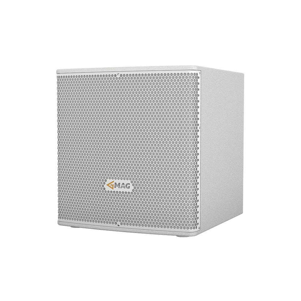 White MAG speaker with perforated grille