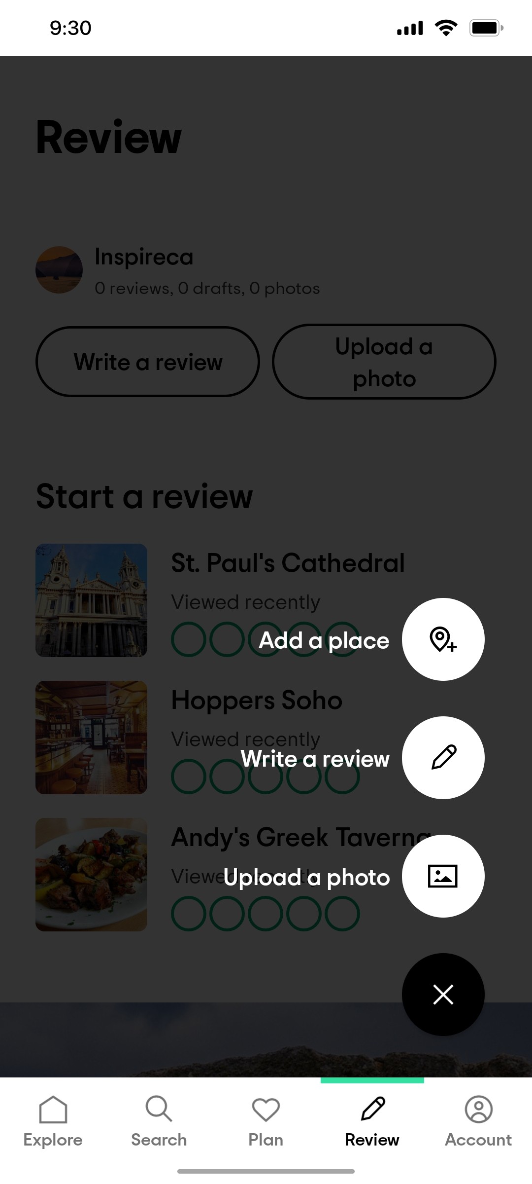 Tripadvisor Review Page Screen