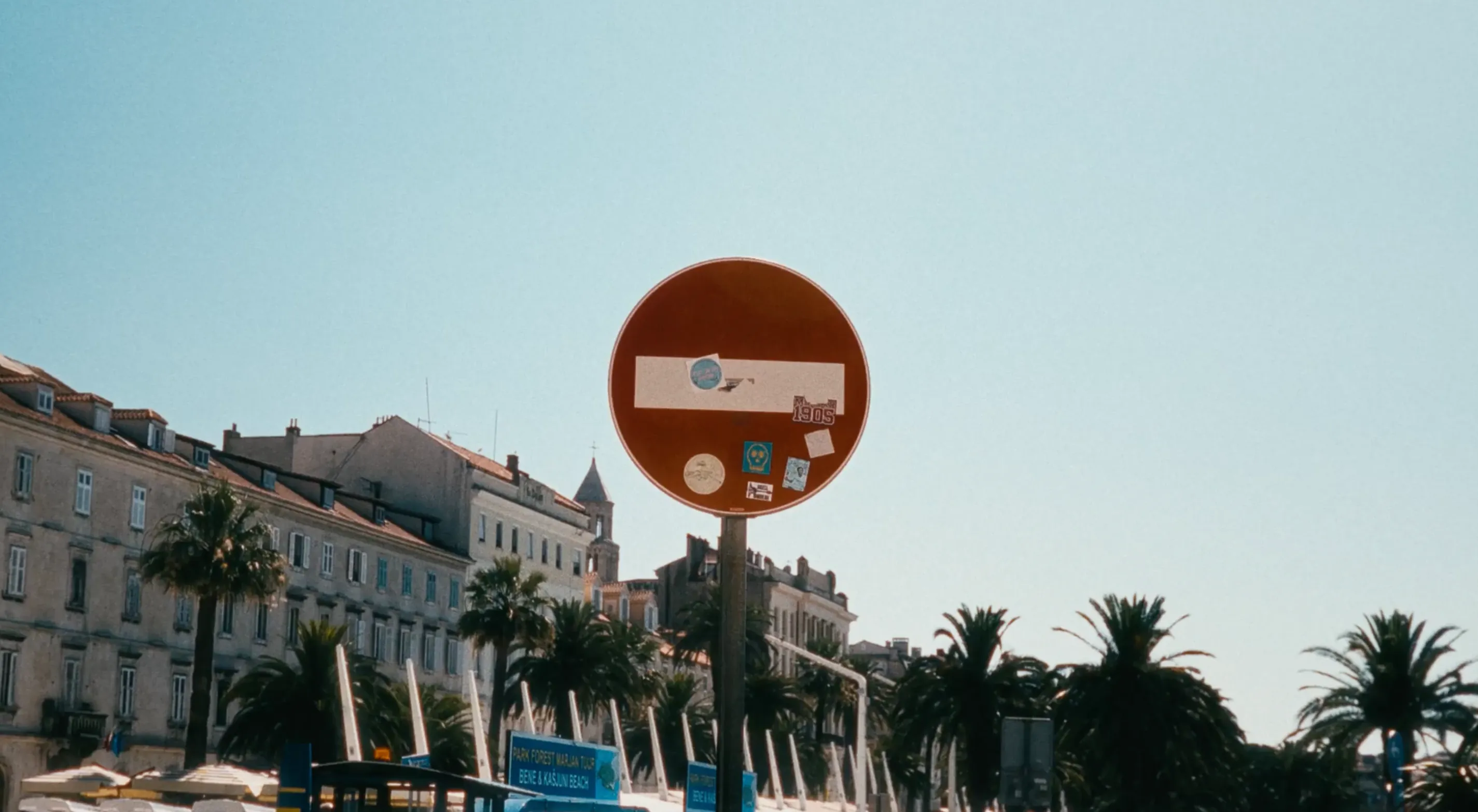 A stop sign in a Croatian street
