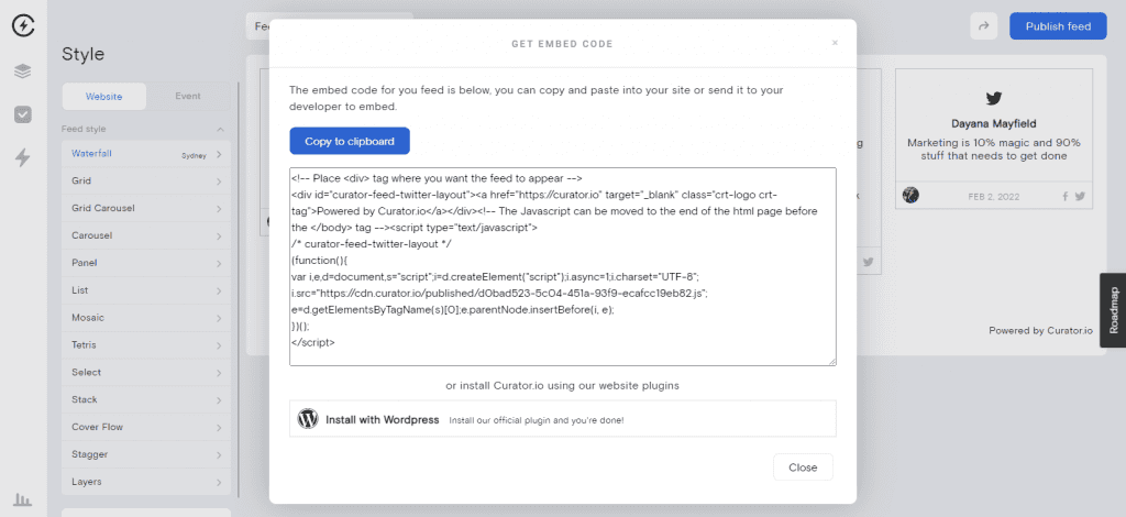 add widget to website