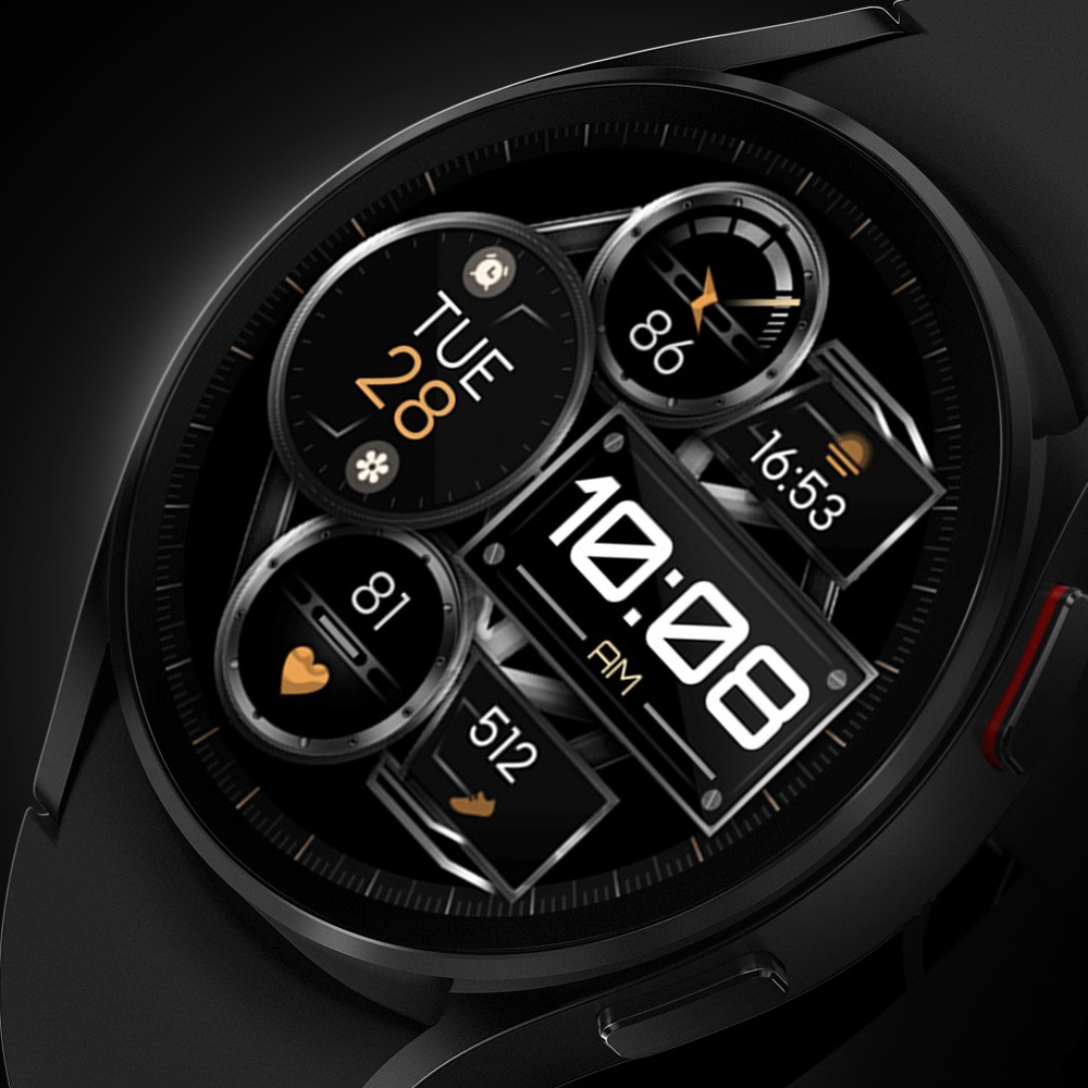 Galaxy watch displaying a digital watch face