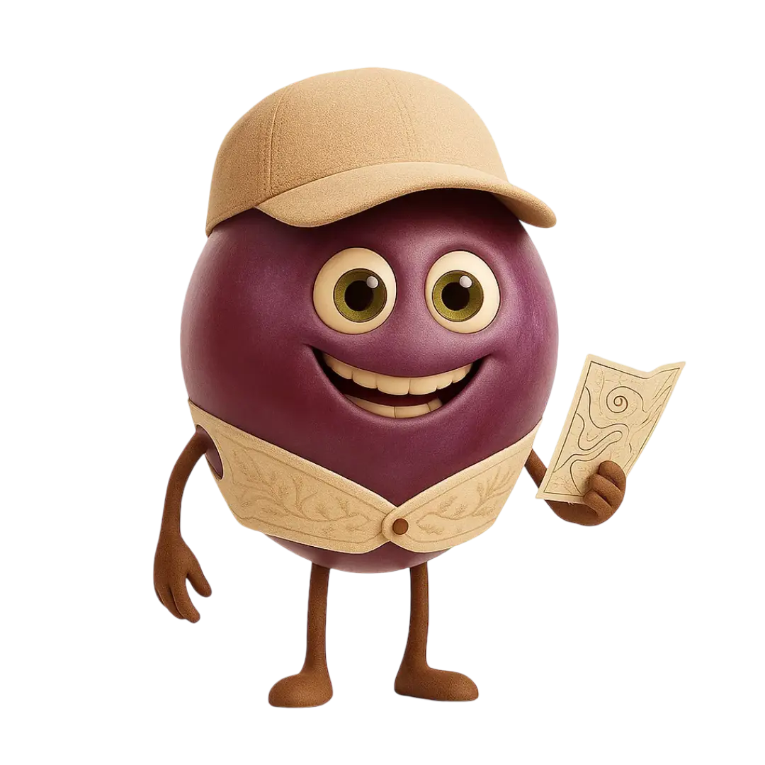 Cinsault grape berry illustration for wine education.