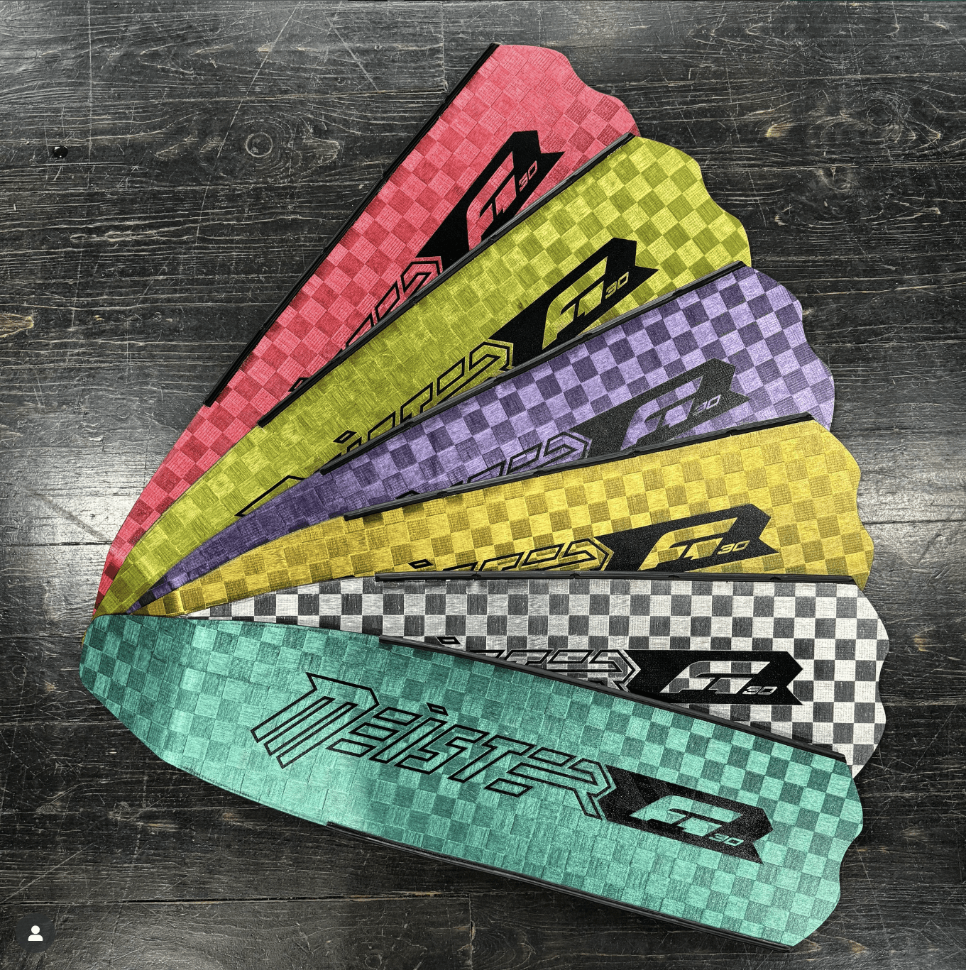 meister colorful fins on floor