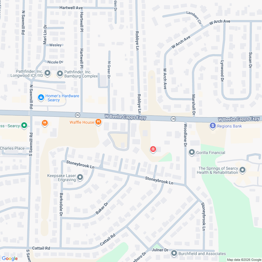 Map showing Crum Chiropractic Clinic in Searcy, Arkansas