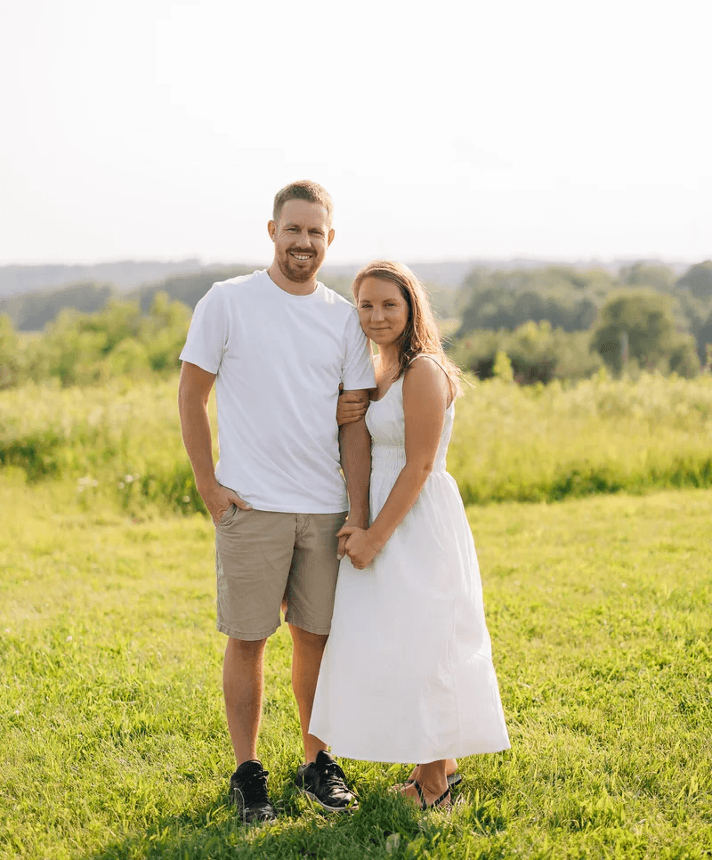 Marcus Weaver, owner of Restoration 633, with his wife in Strasburg, Ohio