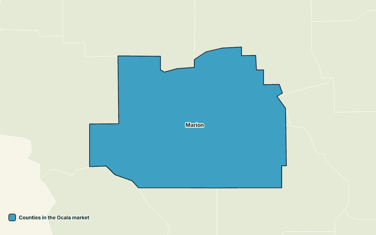 Map of the counties in this PoolSpotter market