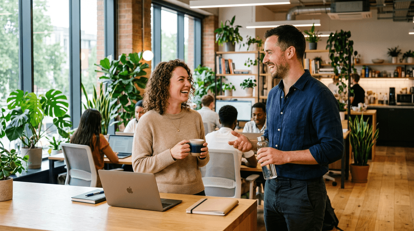 Digitale Türschilder in einem modernen Büro