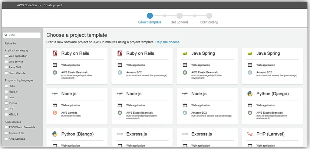 AWS CodeStar Choose Project