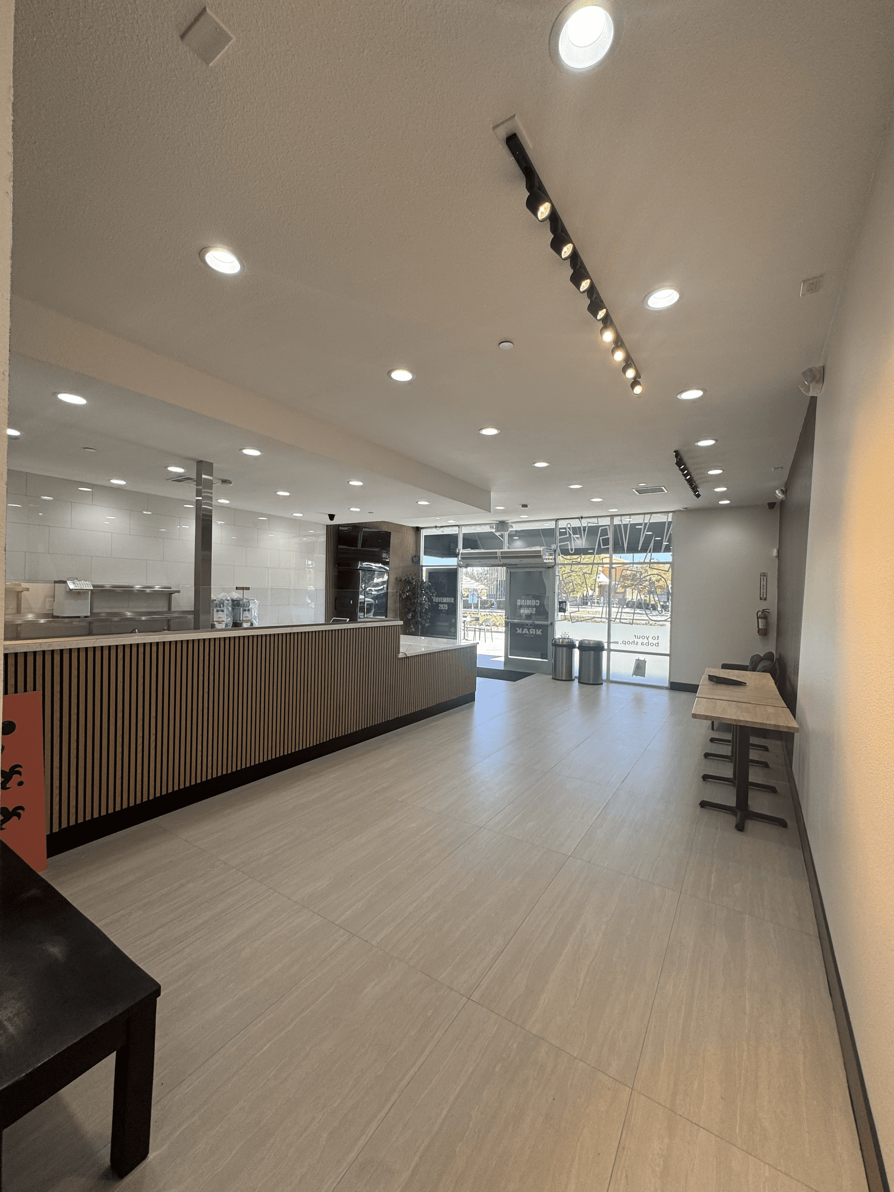 Lighting and ceiling design in Karak Boba tea shop