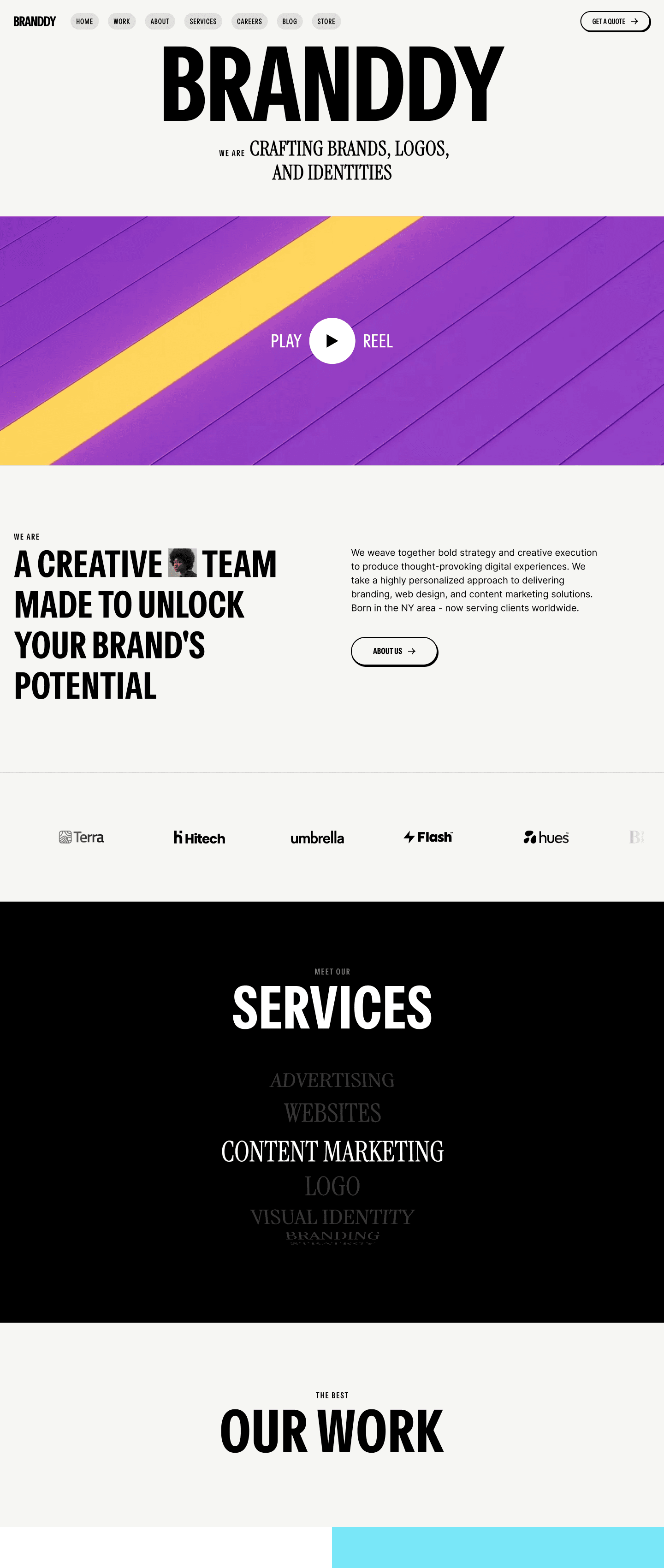 screenshot fo branddy agency webflow template