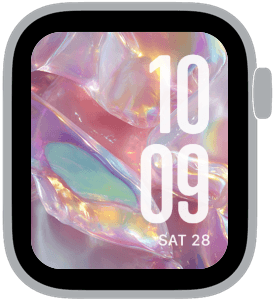 opaline bloom Apple Watch face preview 5 featuring abstract, gradient, easter, and spring.