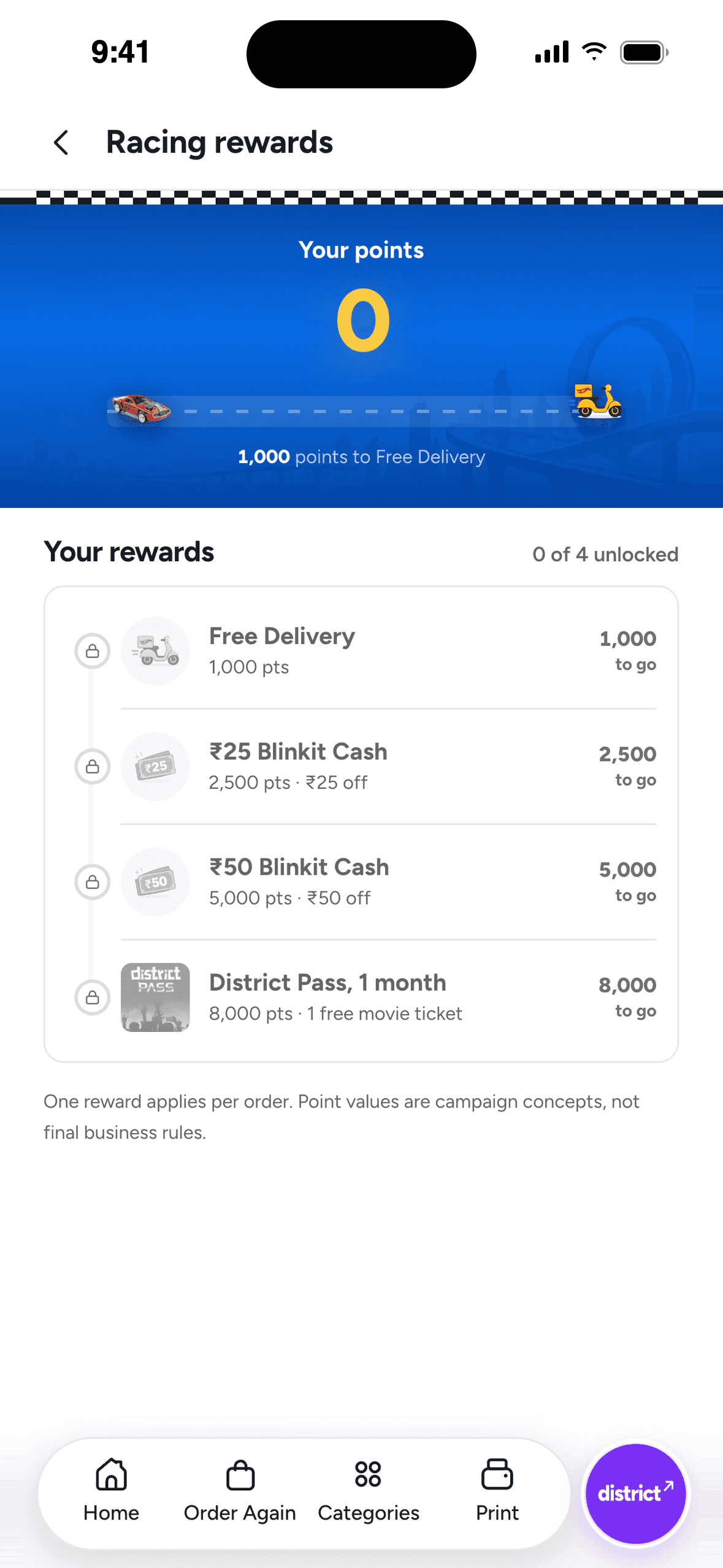 Racing rewards