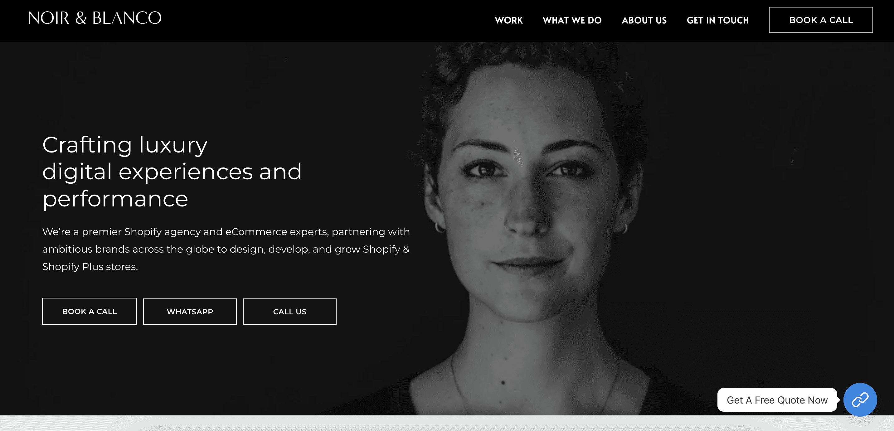 Noir & Blanco Website Homepage