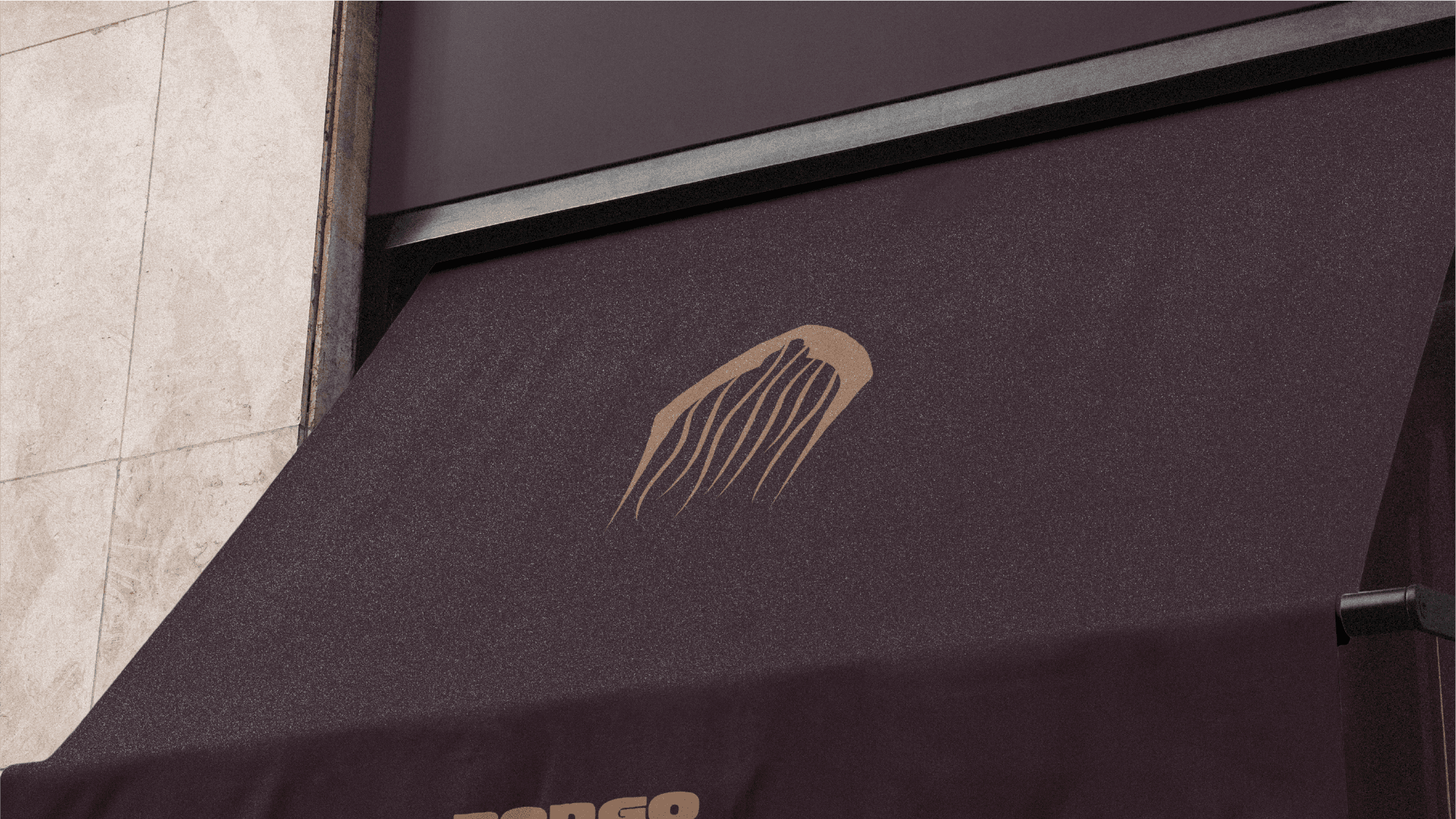 Exterior signage of Le Bongo, festive African restaurant in Paris, brand identity by Blackwave