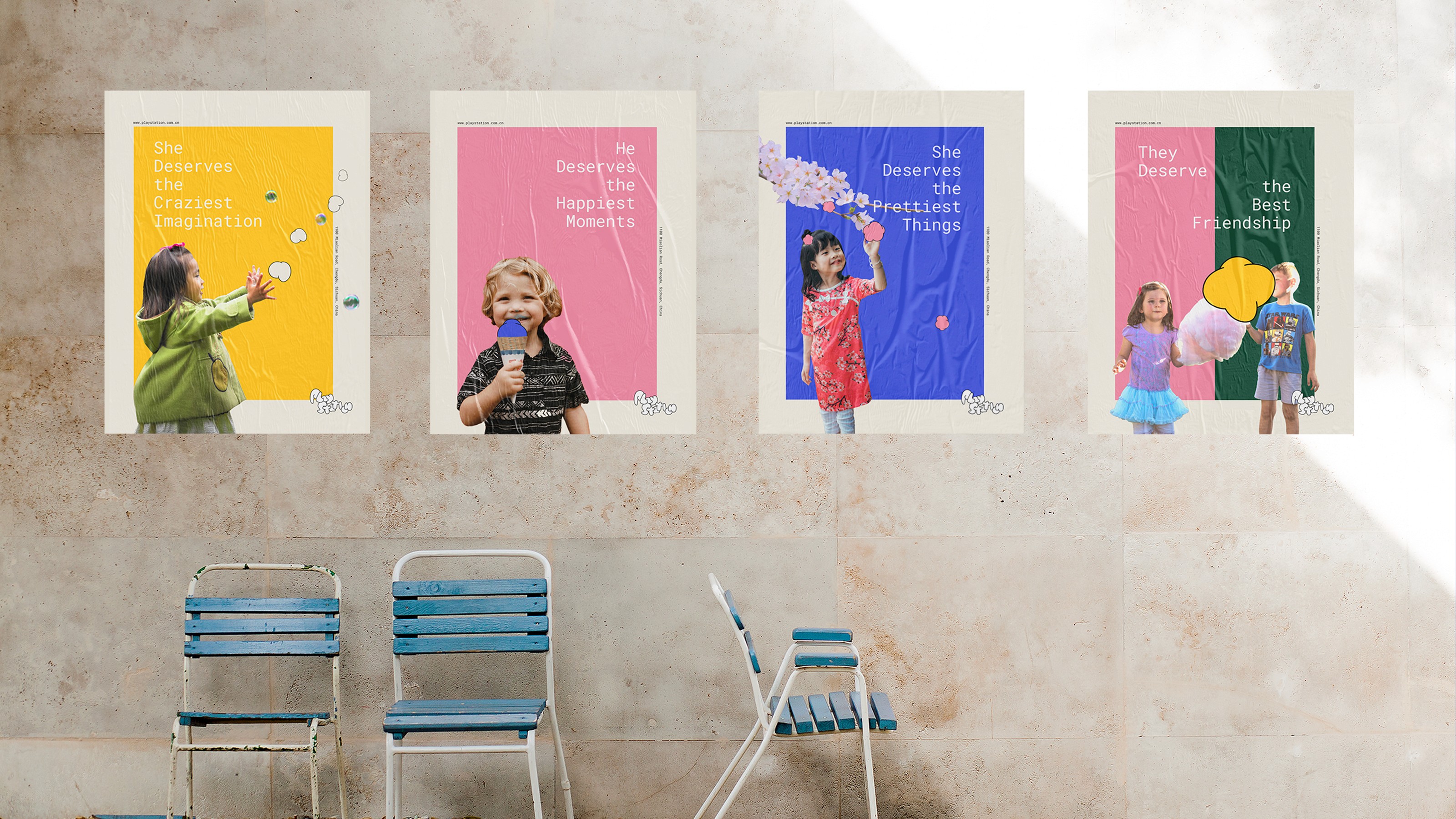 posters on a wall