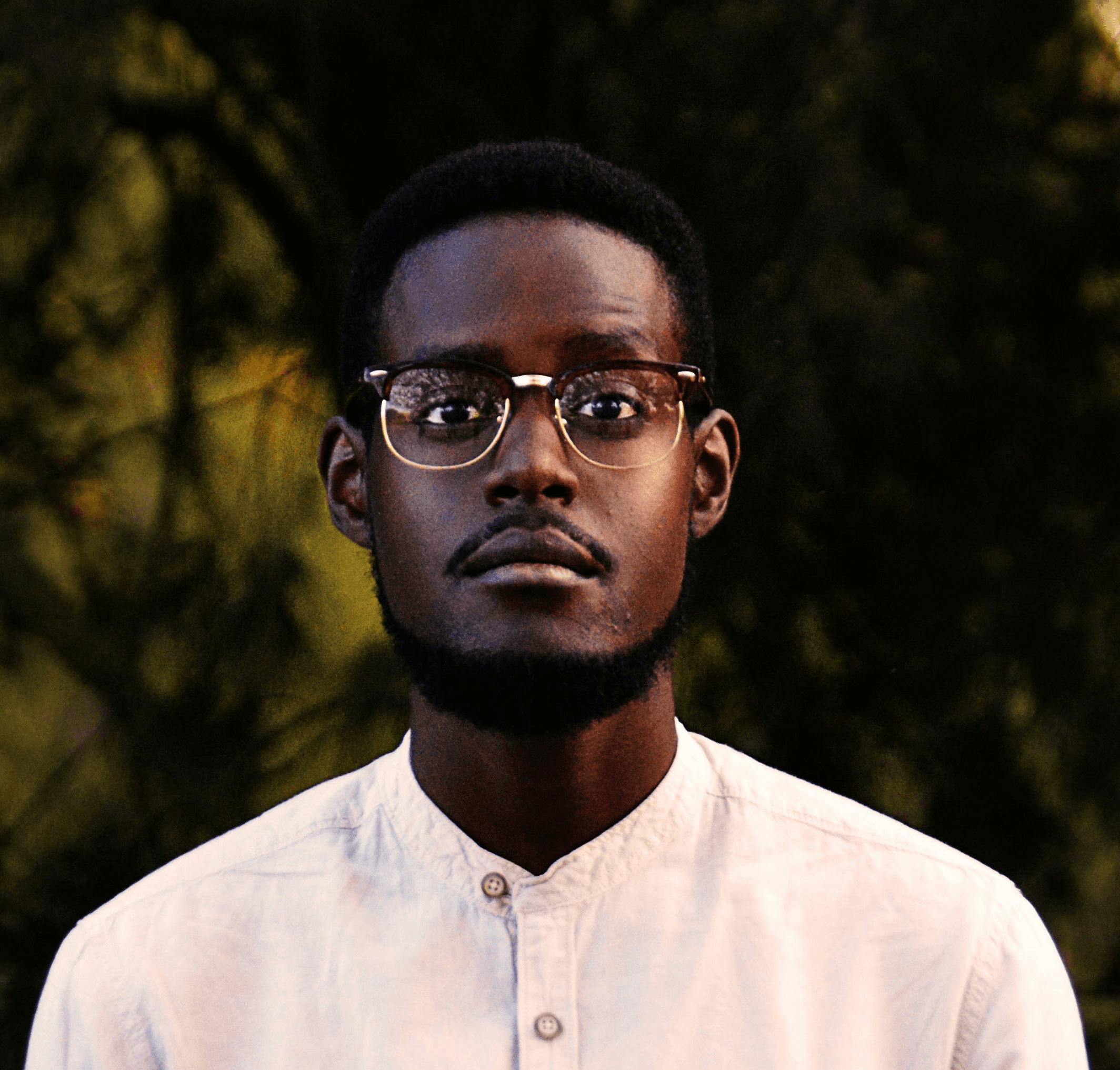 man wearing white button-up shirt