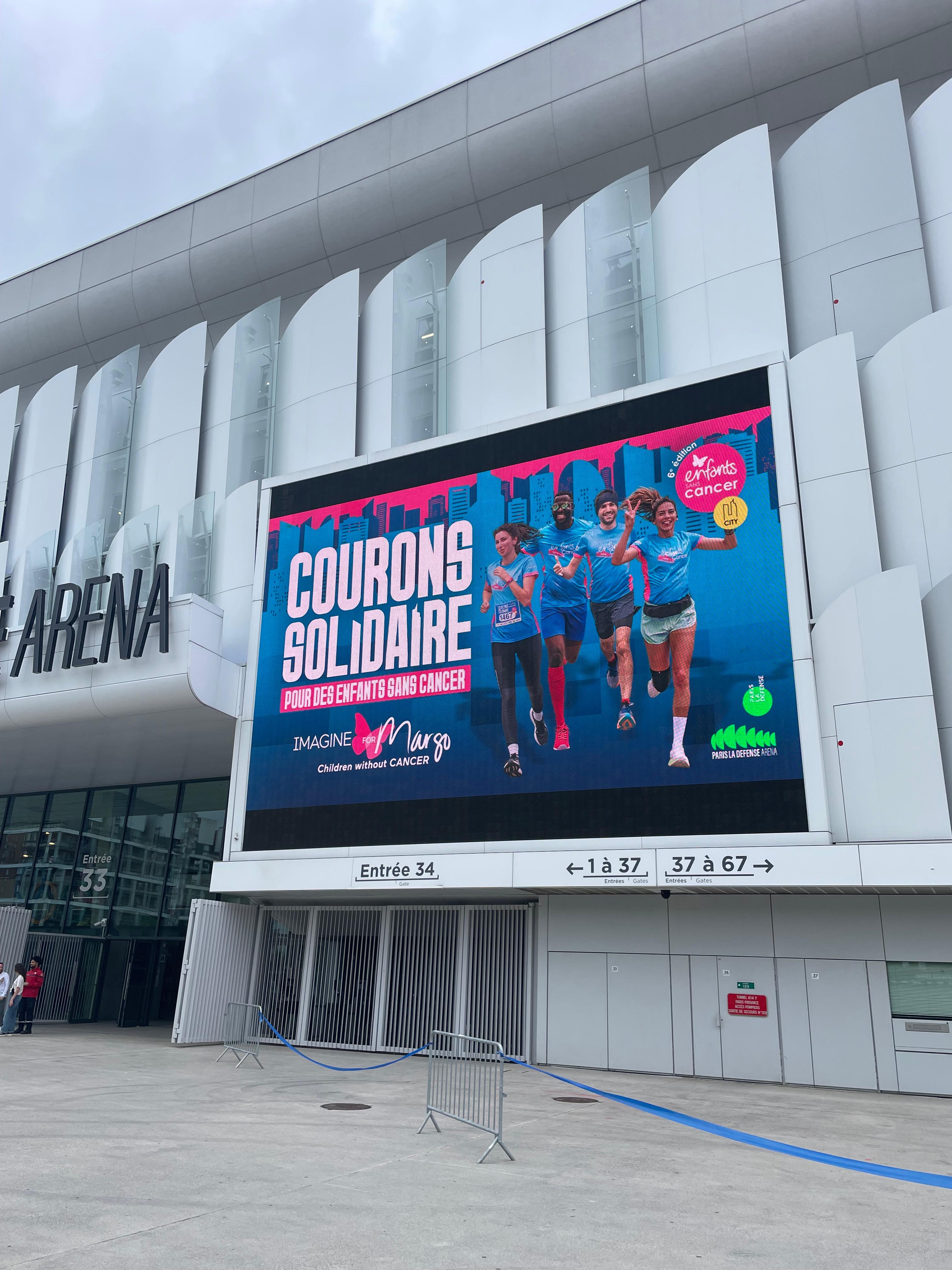 Visuel course Enfants sans Cancer écran Accord hotel arena