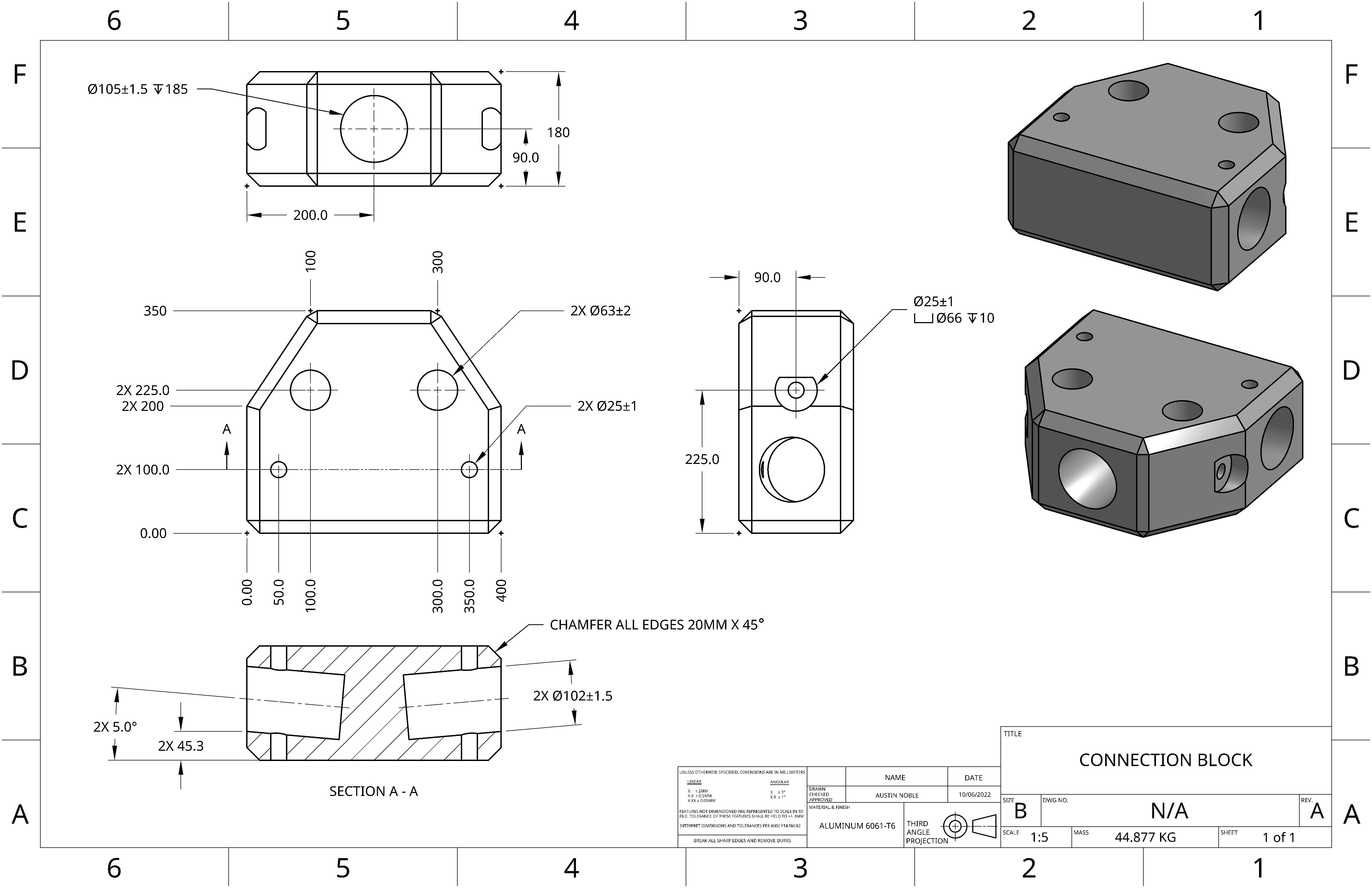 A technical drawing with a focus on precise measurements and design modifications for manufacturability, emphasizing how parts fit together in a larger assembly.