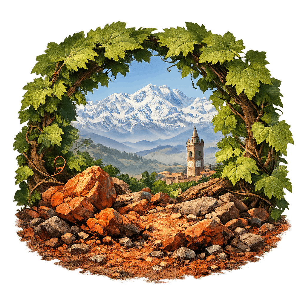 Detailed graphic of the Alto Piemonte wine region.