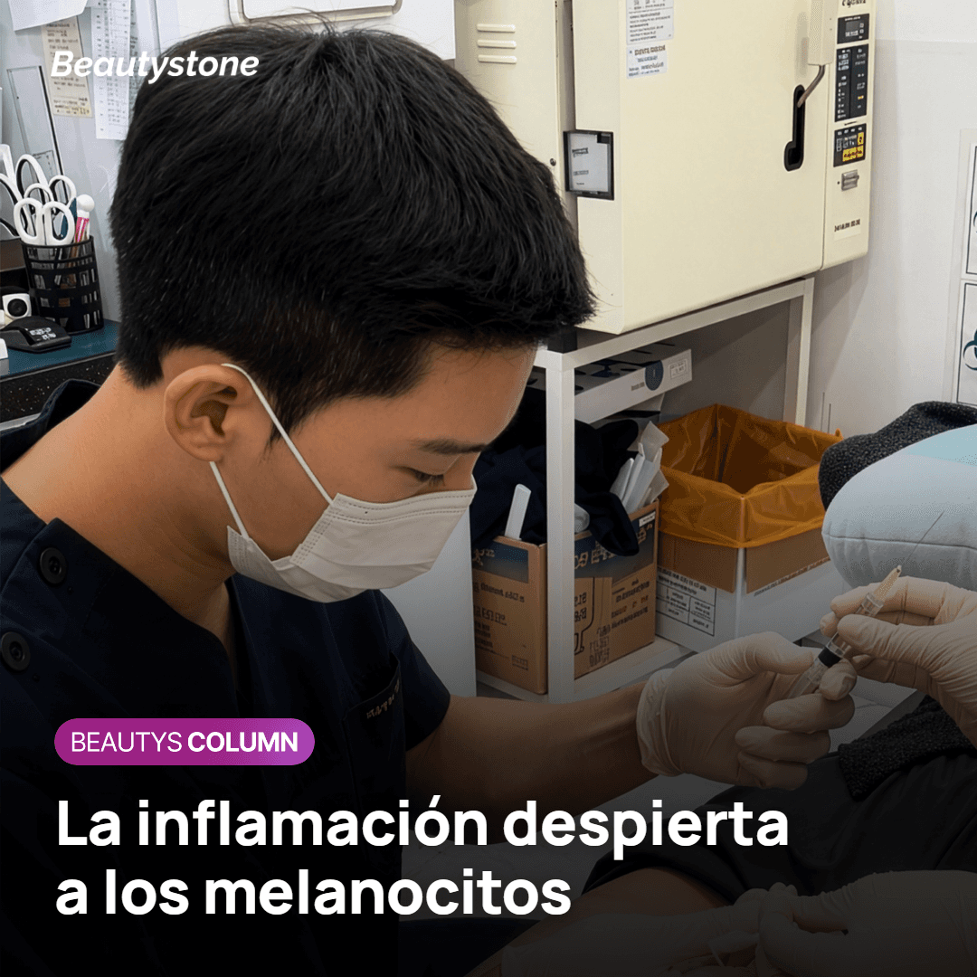 Melanocitos de la capa basal que producen más pigmento tras la inflamación del láser