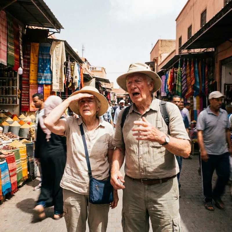 Mark and Julie in the souks of Marrakech