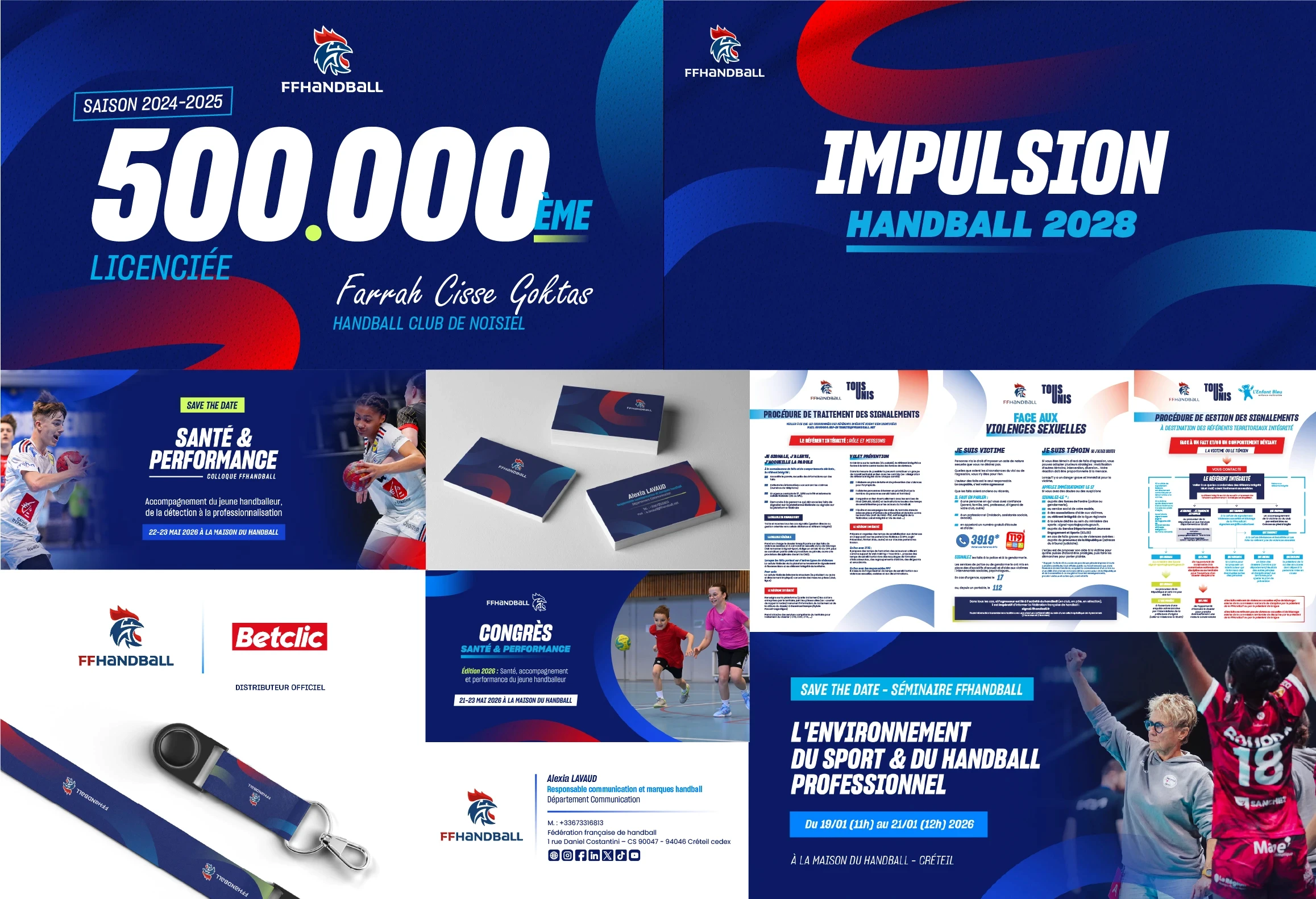 Application digitale de la charte FFHandball sur supports réseaux sociaux & print