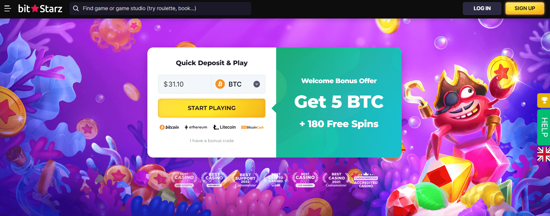 BitStarz’s website