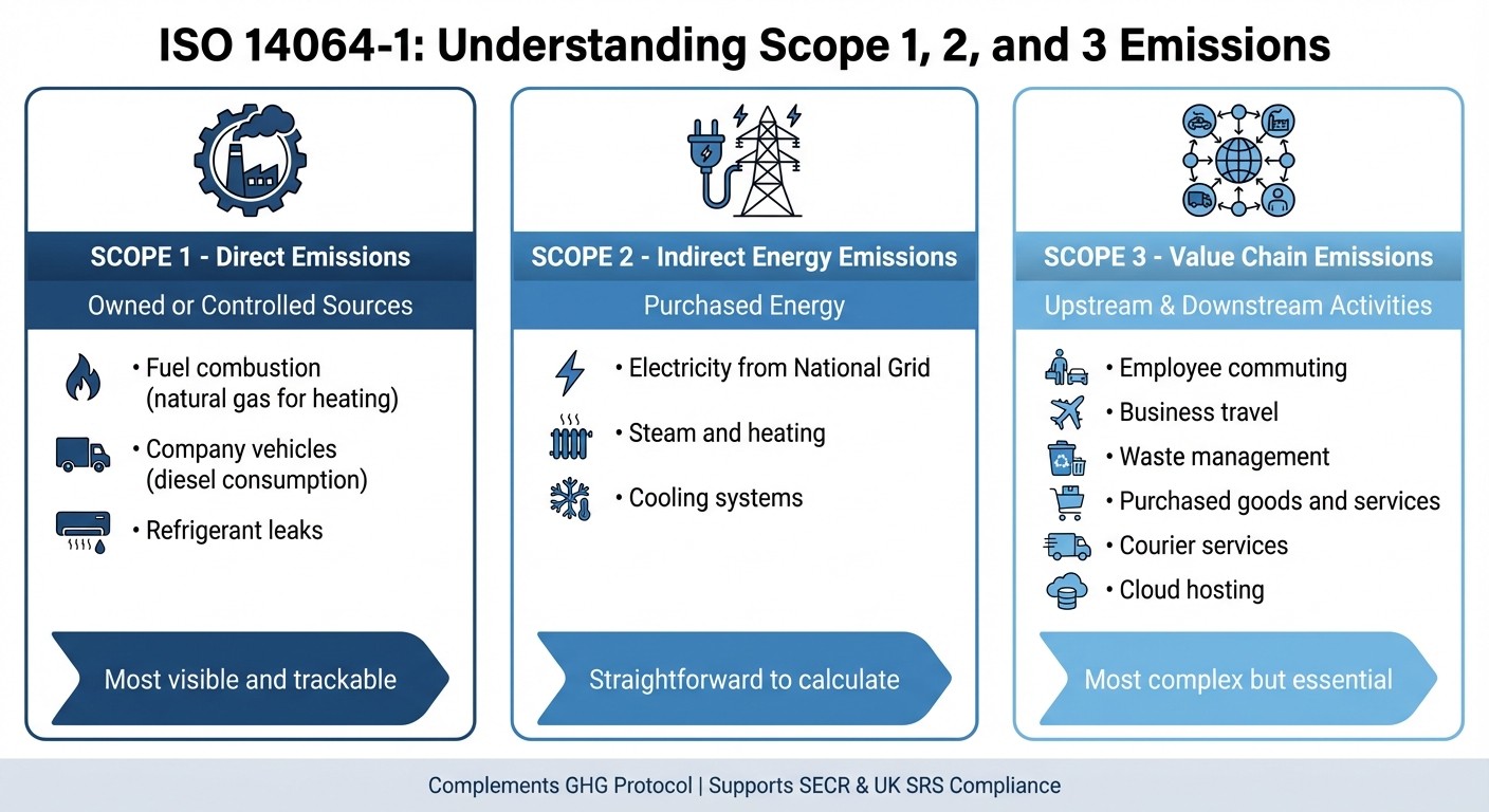 ISO 14064-1 Scope 1, 2, and 3 Emissions Framework