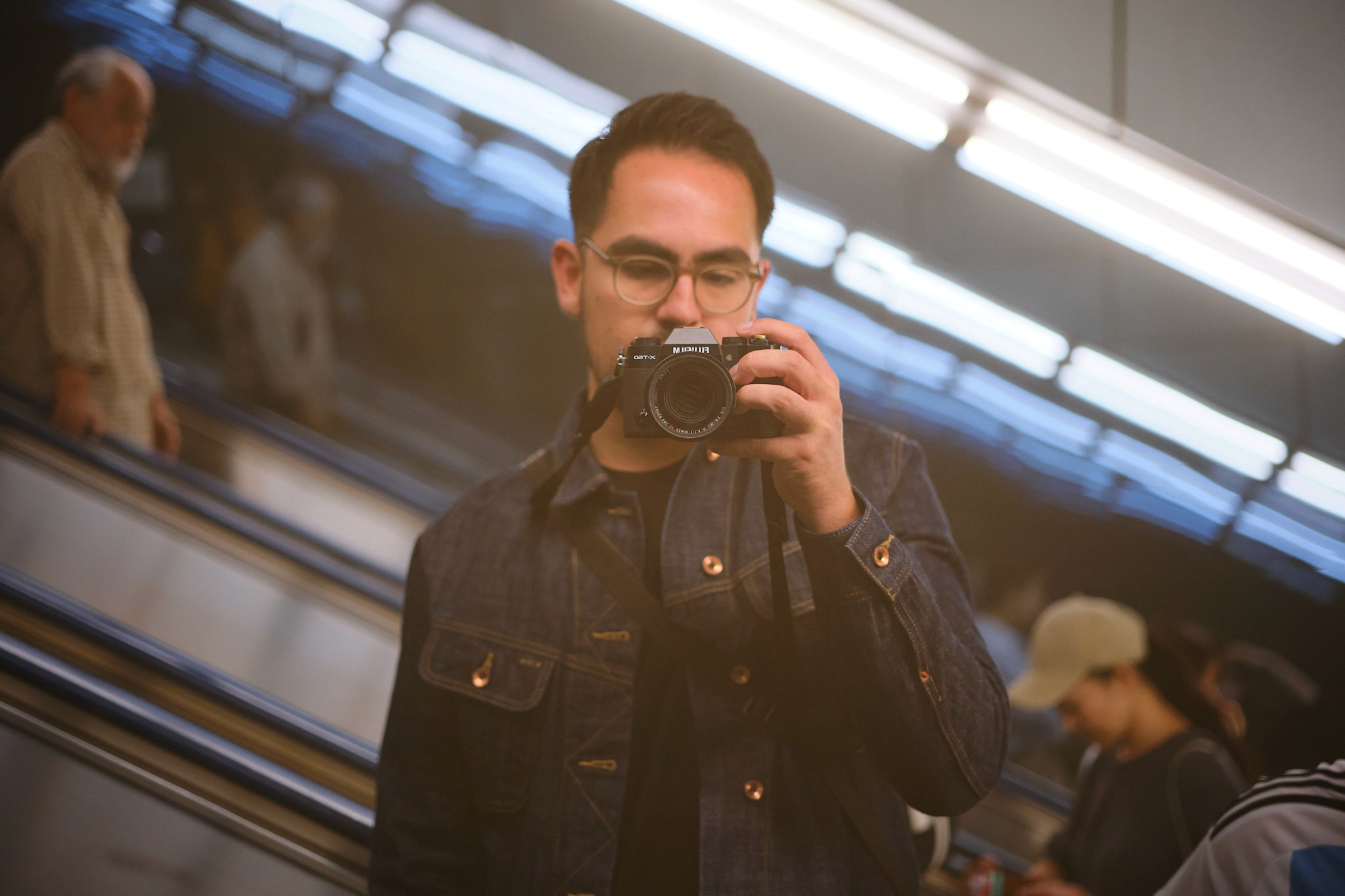 Photographer holding a camera