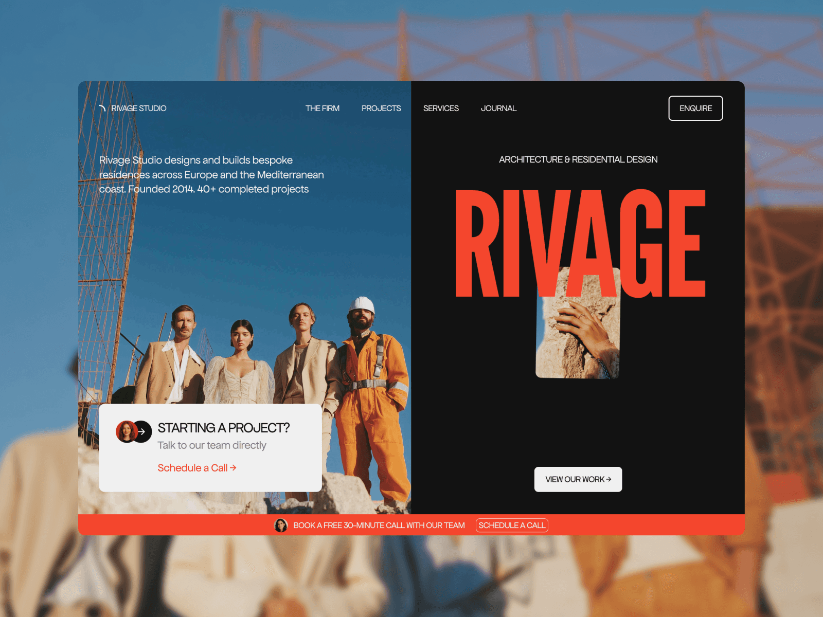 Rivage - architecture and construction Framer Template