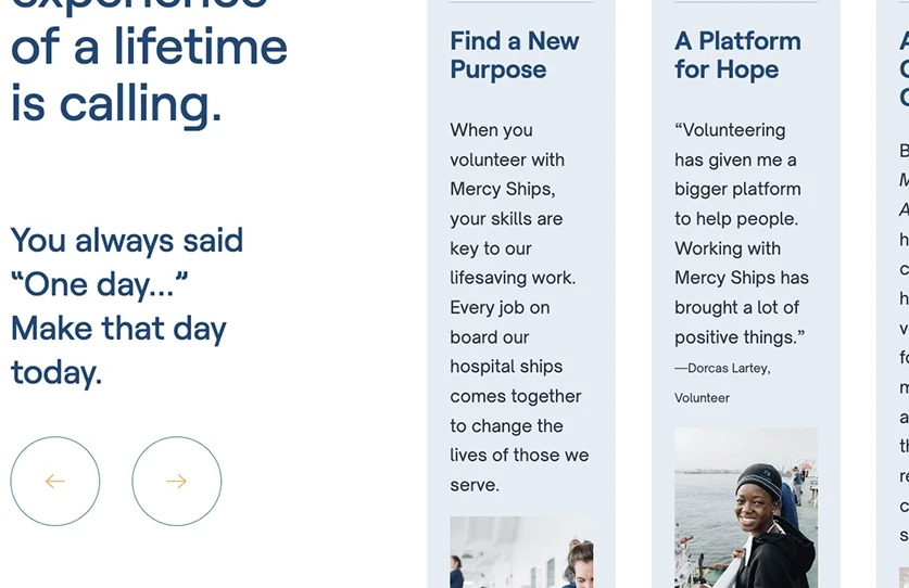 Screenshot of their previous design