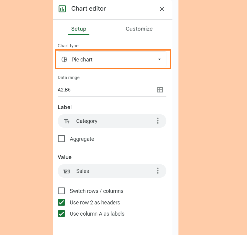 Change Chart Type to Pie