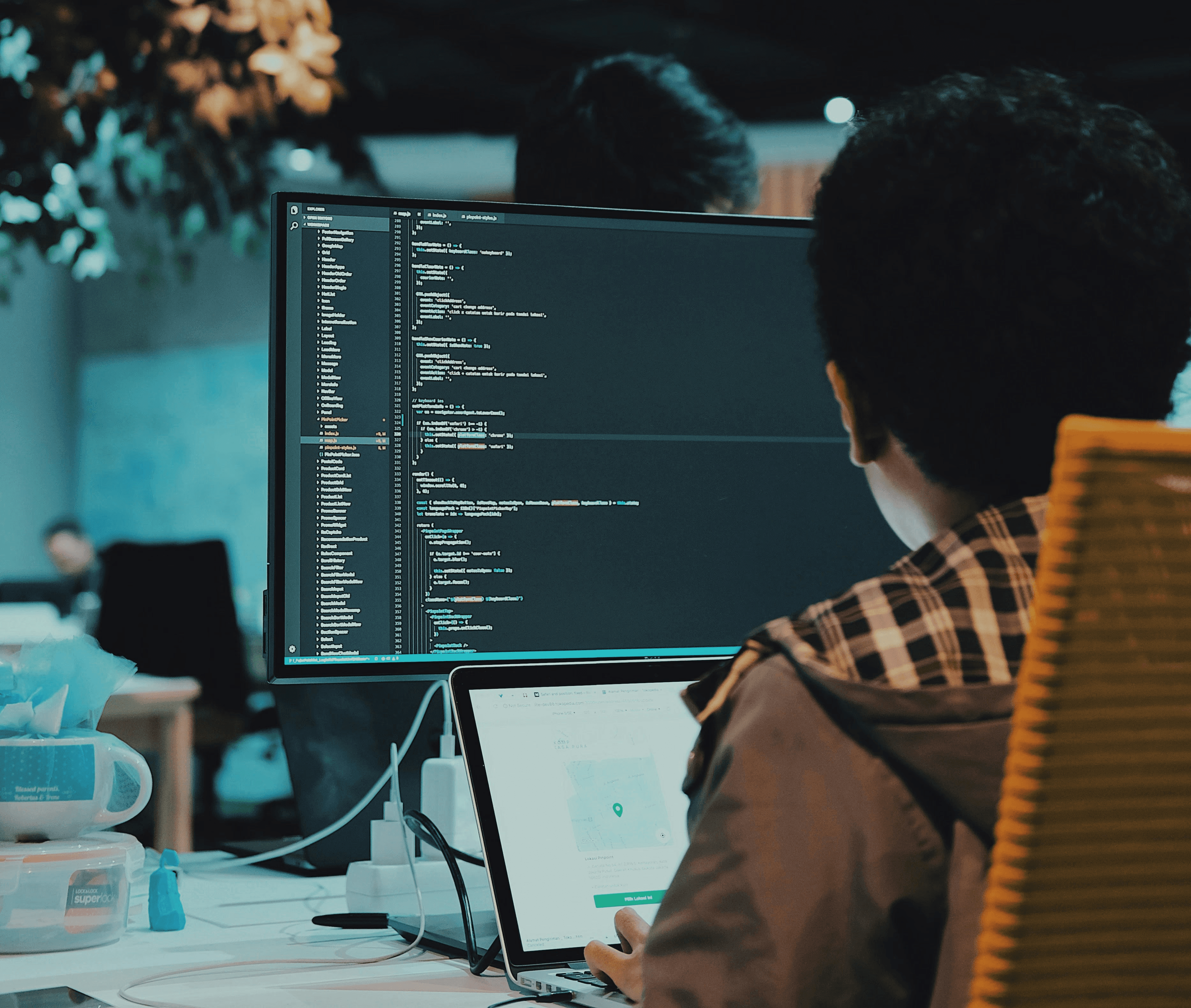 boy in front of computer monitor