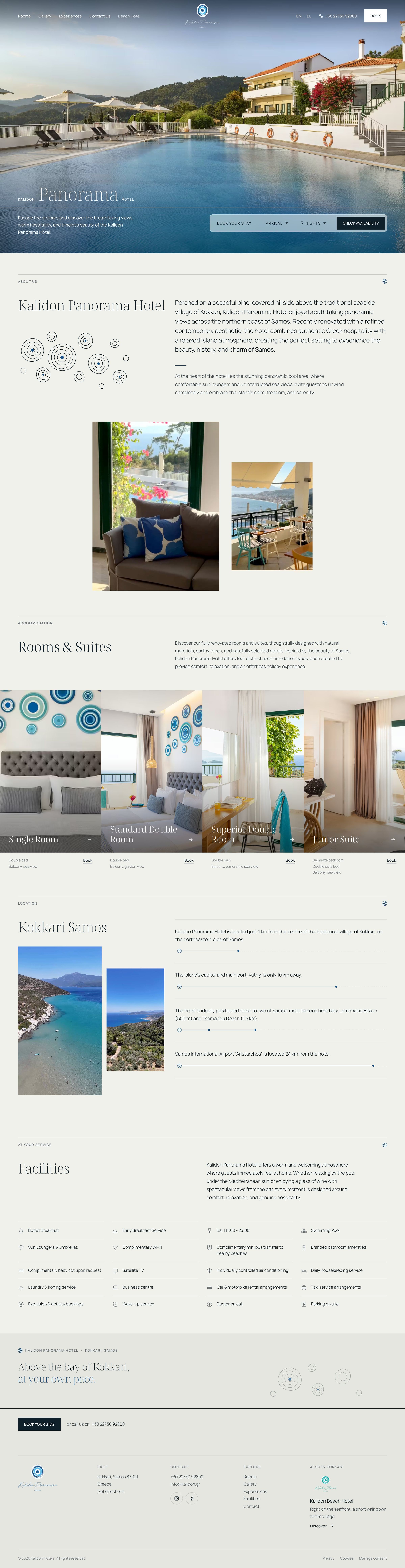 Kalidon Hotels website on desktop
