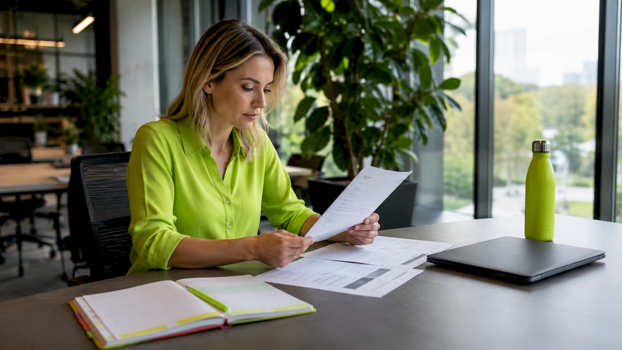 Hands reviewing marketing agency documents