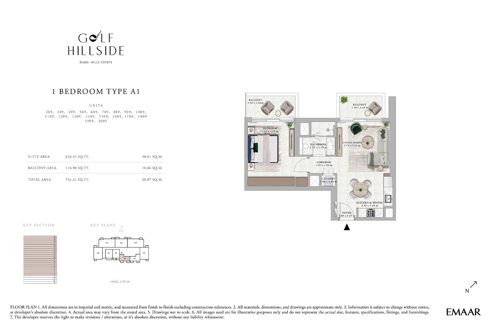 Golf Hillside 1-Bedroom Floor Plan