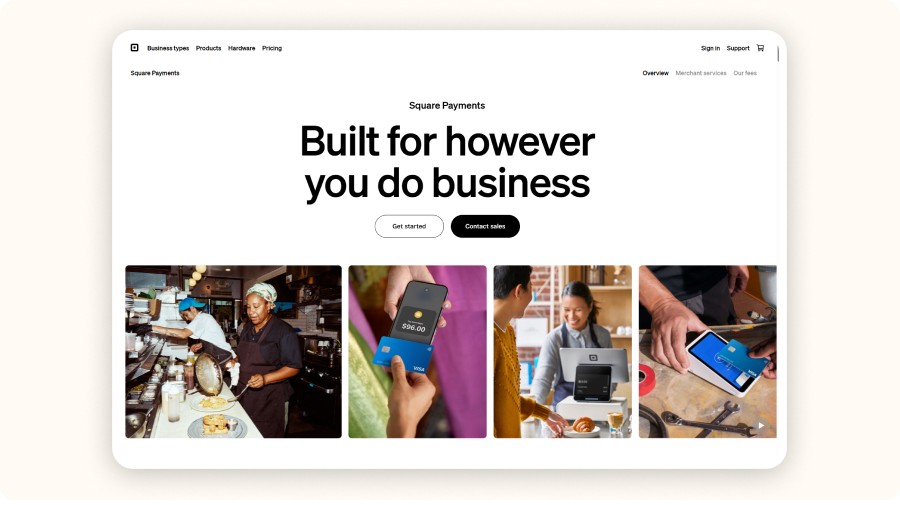 Square homepage