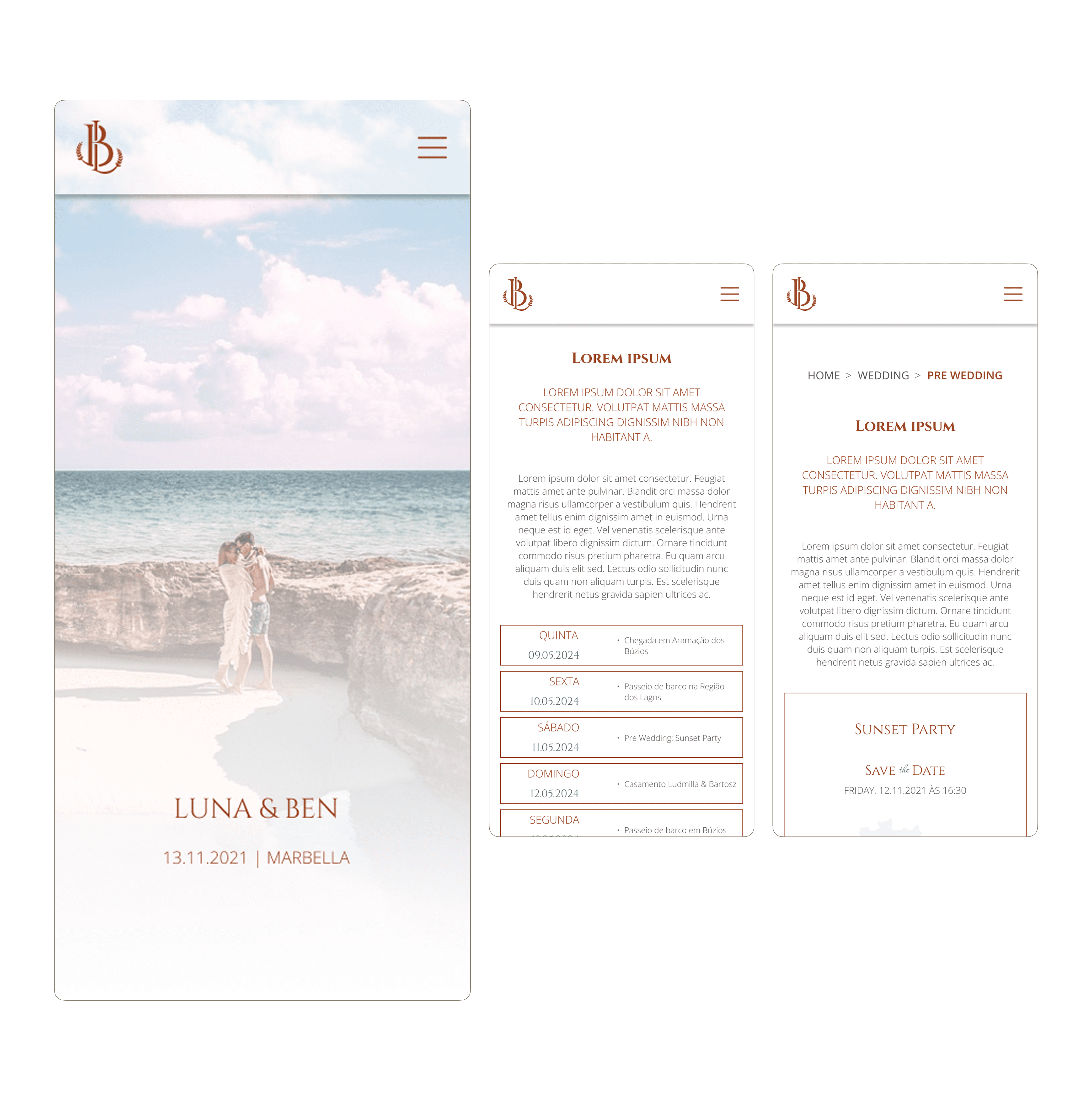 Destination Wedding Mobile-First Website