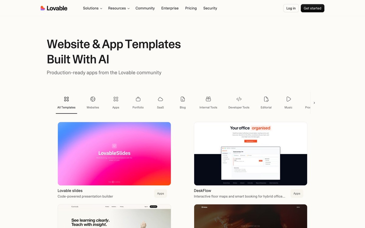 Best Lovable Templates with AI Chat App