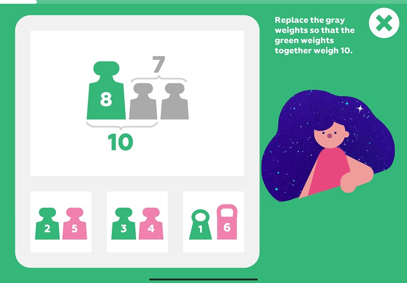 Make ten: replace the gray weights to make 10