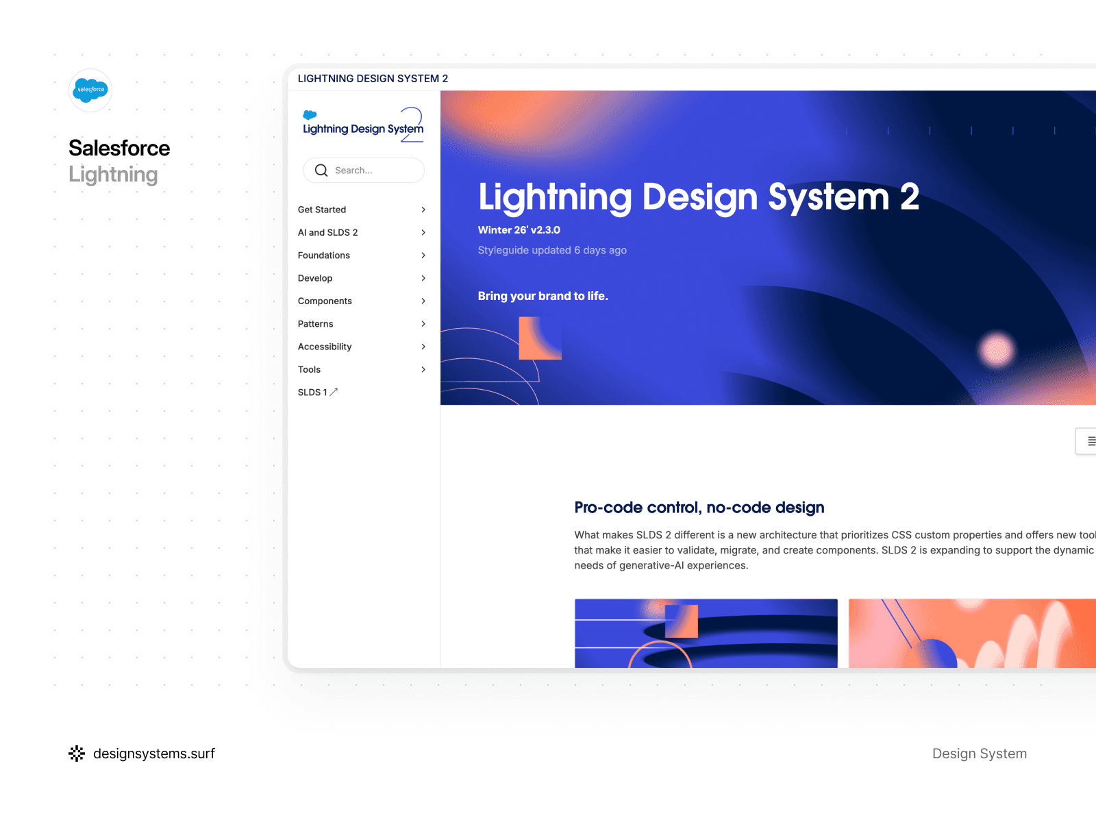 Lightning Design System 2 by Salesforce interface