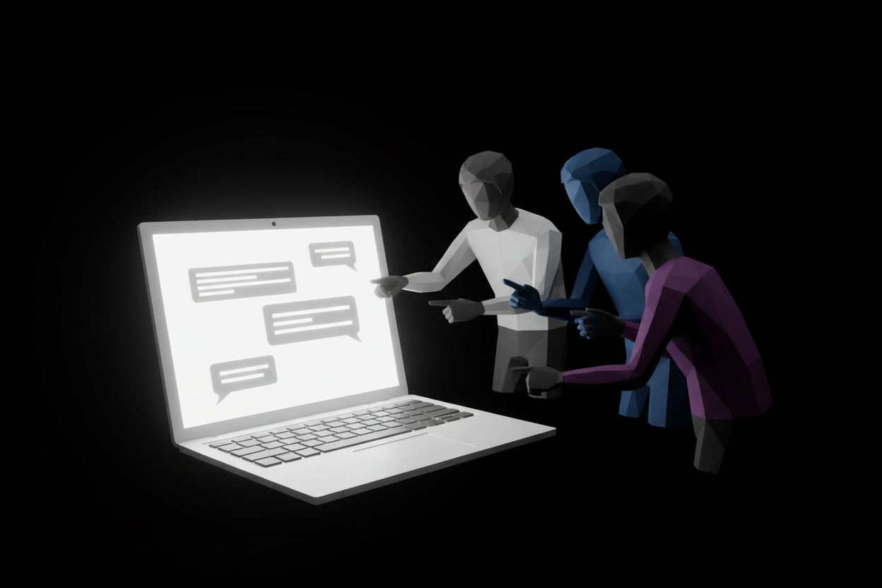 An English speaking team using an AI chat assistant