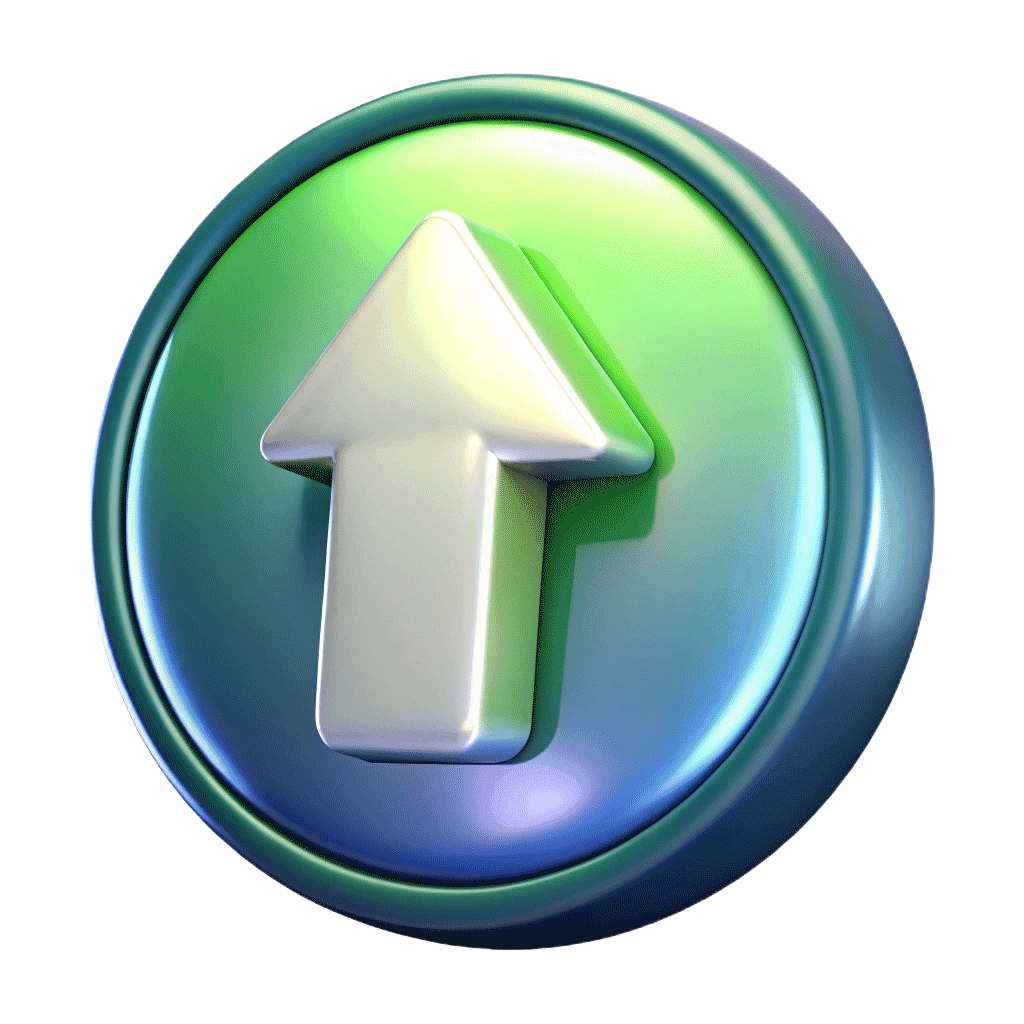3D upward arrow icon in blue and green circle representing professional dead animal removal services