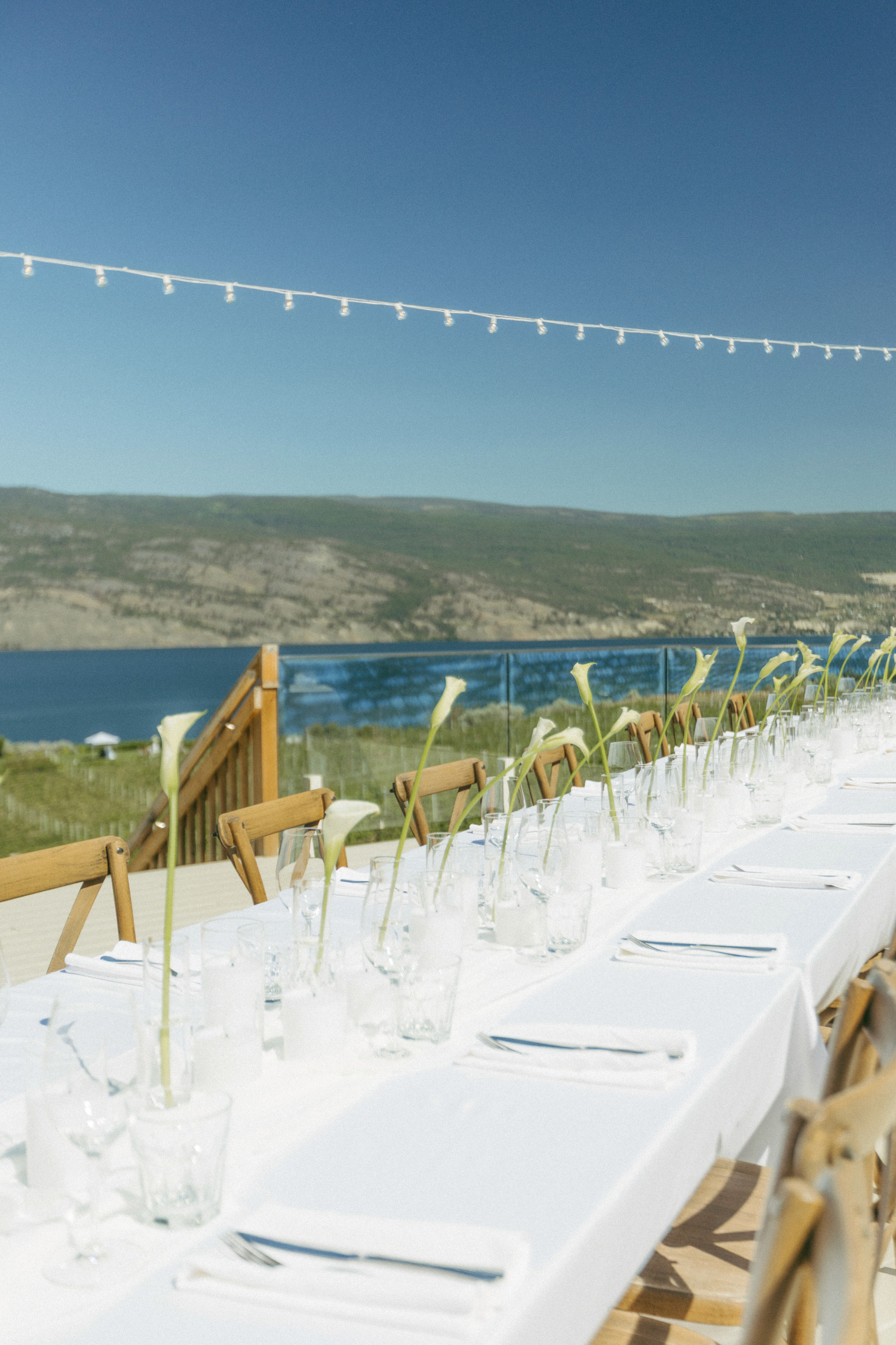 Wedding flowers resting on chair