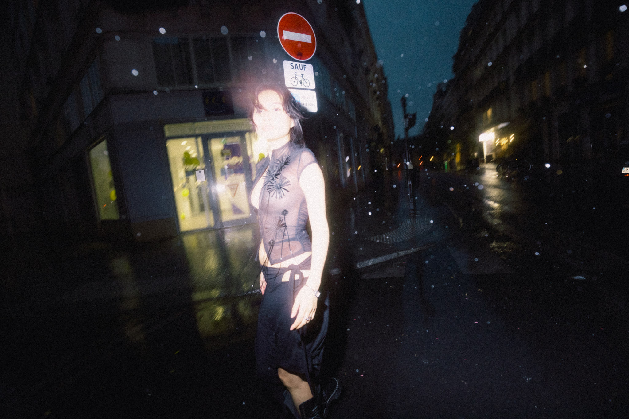 Paris at night Rain  Editorial Photography