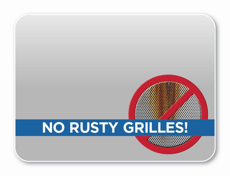 No rusty grilled sign
