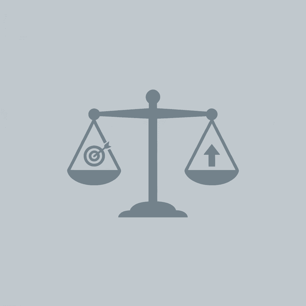 Balance scale comparing fewer applications on one side versus 20+ targeted applications on the other, showing the advantage of volume